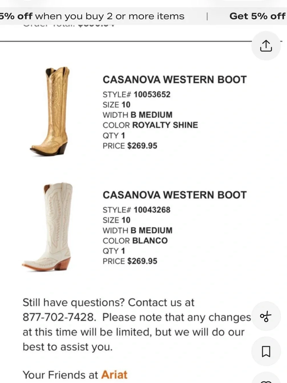 Ariat Casanova Over-the-Knee Boots in Gold and White!Do not purchase. Message me